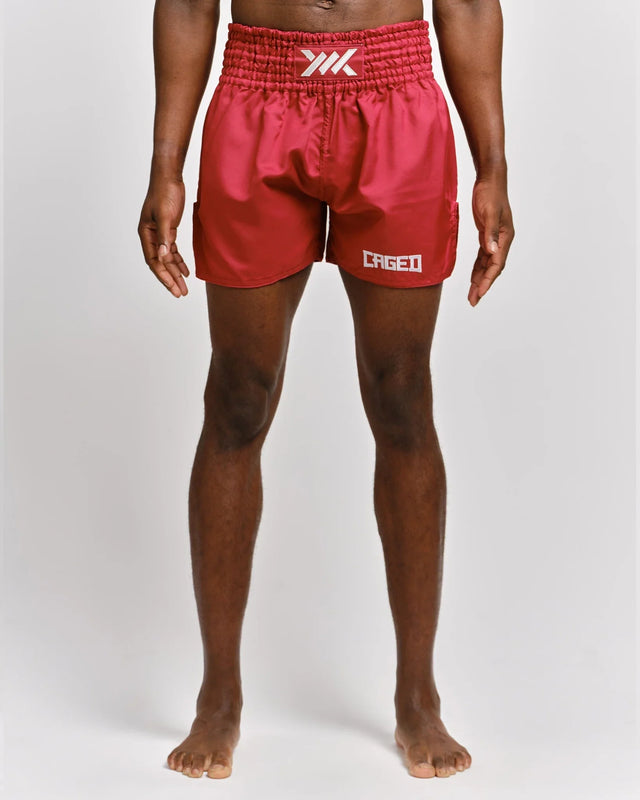 Caged Muay Thai Shorts Classic – Rot