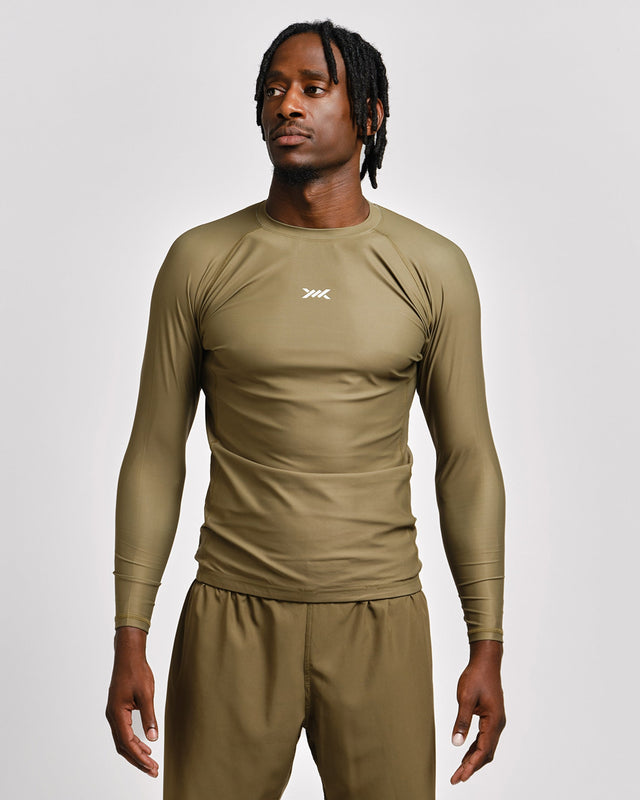 Caged Rashguard Tactical Langarm - Armeegrün