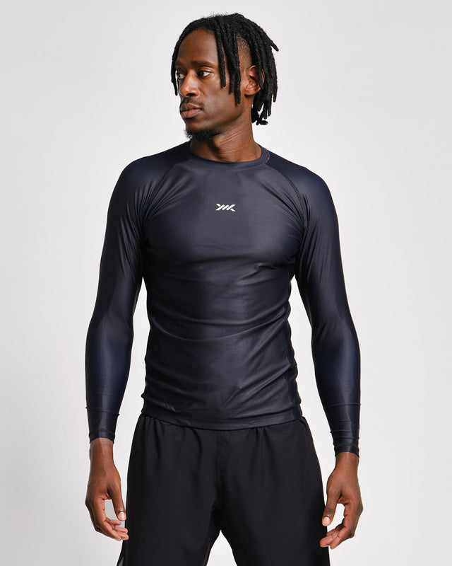 Caged Rashguard Tactical Langarm - Schwarz