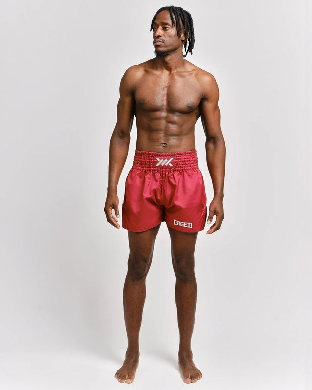 Caged Muay Thai Shorts Classic – Rot