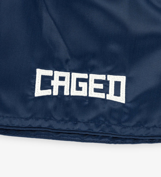 Caged Muay Thai Shorts Classic - Navy Blau/Weiss
