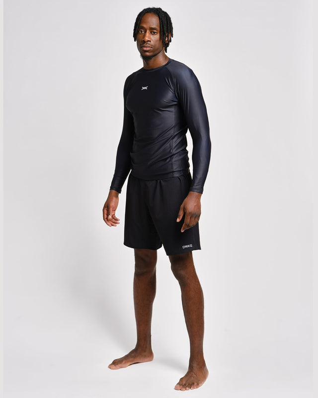 Caged Rashguard Tactical Langarm - Schwarz