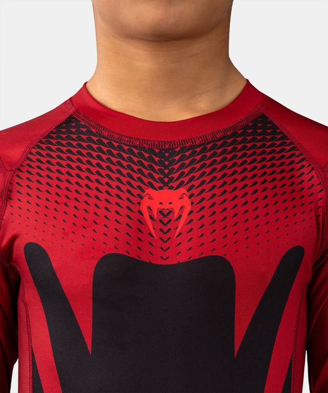 Venum Rashguard Attack Lange Ärmel Kinder - Schwarz/Rot