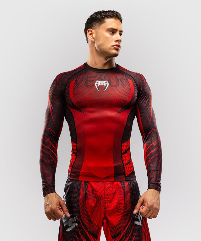 Venum Rashguard Galactic 3.0 Lange Ärmel - Rot/Silber