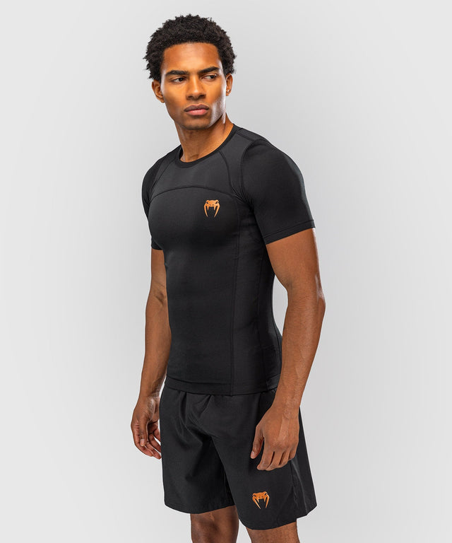 Venum Rashguard G-Fit Revolution Kurzarm - Schwarz/Kupfer