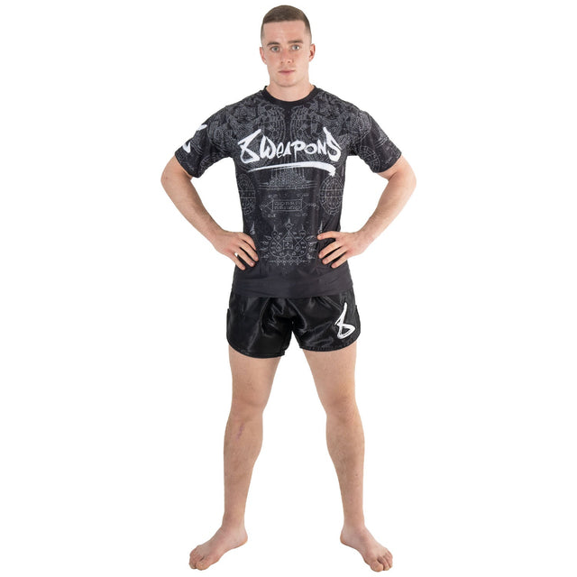 8 WEAPONS T-Shirt Hanuman Yant - Schwarz/Grau