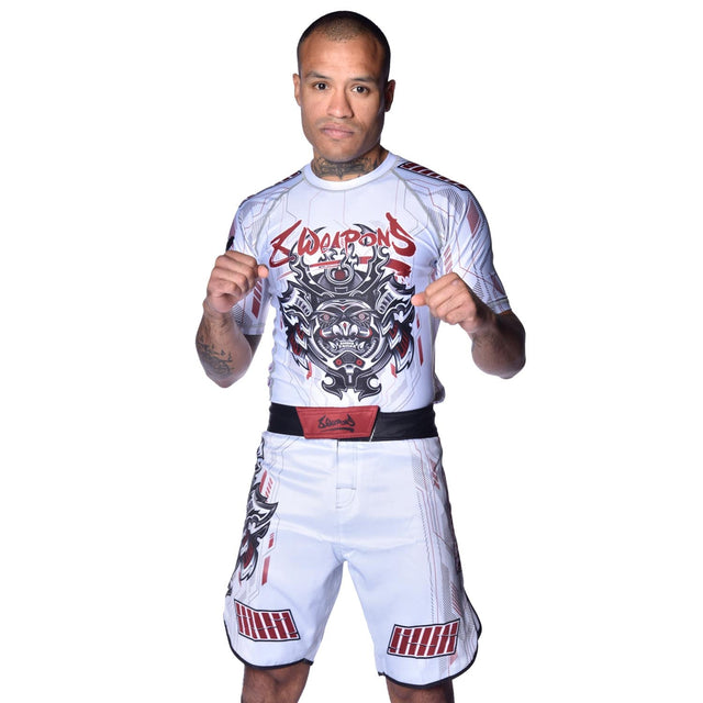 8 WEAPONS MMA Shorts Samurai 2.0 - Weiß/Rot
