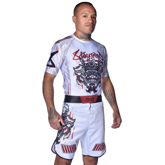 8 WEAPONS MMA Shorts Samurai 2.0 - Weiß/Rot