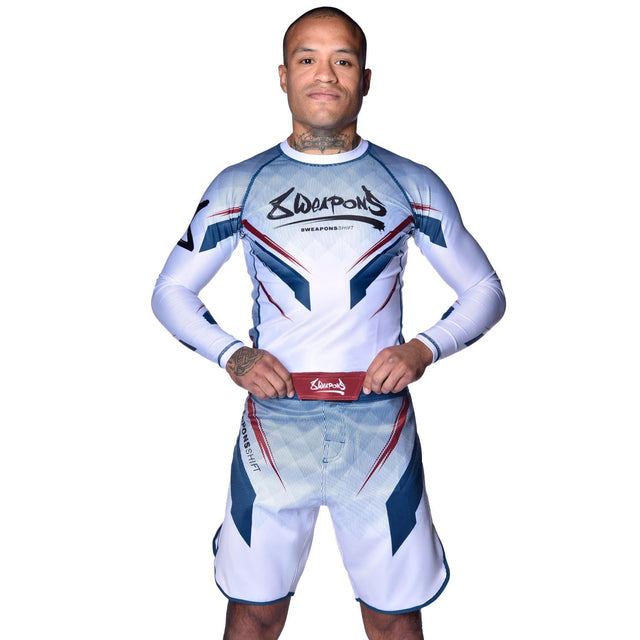 8 WEAPONS MMA-Shorts Shift - Weiß/Navy/Rot