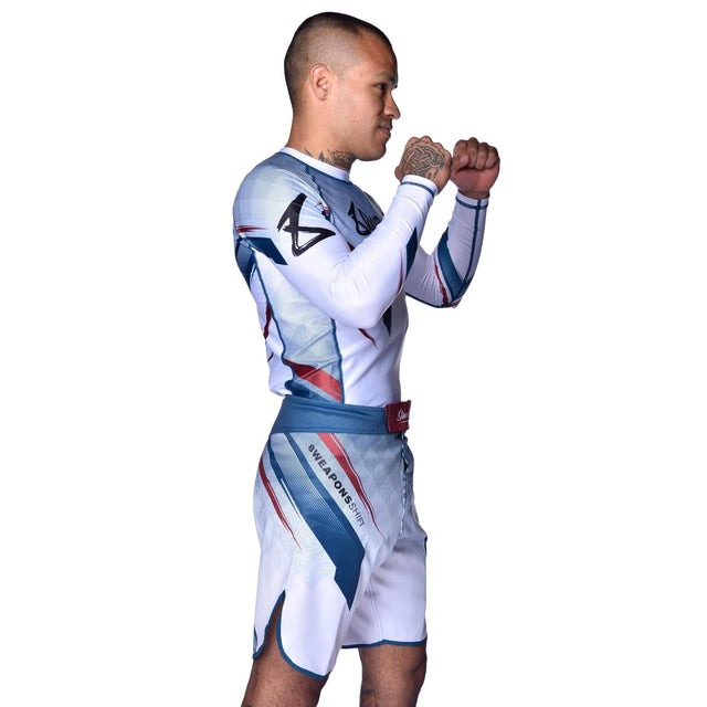 8 WEAPONS MMA-Shorts Shift - Weiß/Navy/Rot