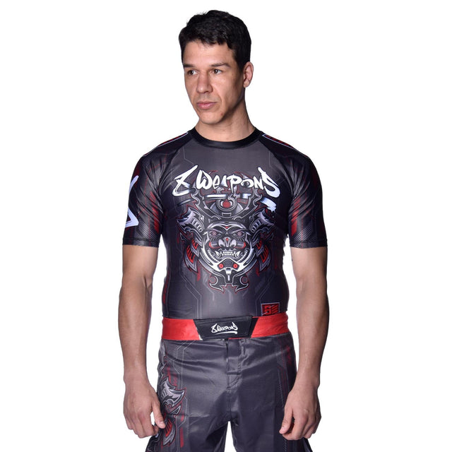 8 WEAPONS Rashguard Samurai 2.0 - Schwarz/Rot