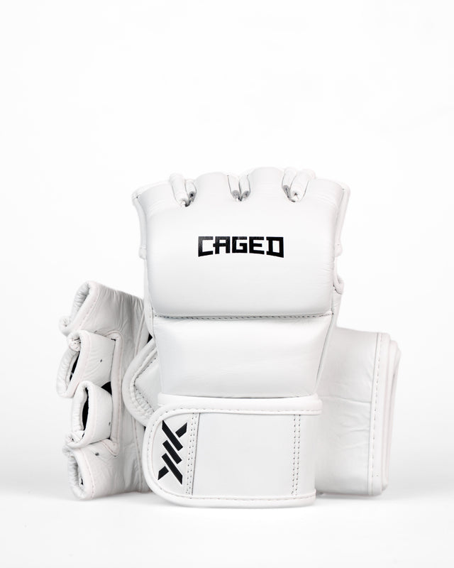 Caged MMA Handschuhe 'X' Series - Weiss/Schwarz