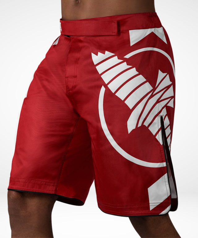 Hayabusa MMA-Shorts Icon Lang - Rot/Weiss