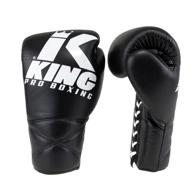 King Pro Boxing Boxhandschuhe XK mit Schnürverschluss – Schwarz/Weiss