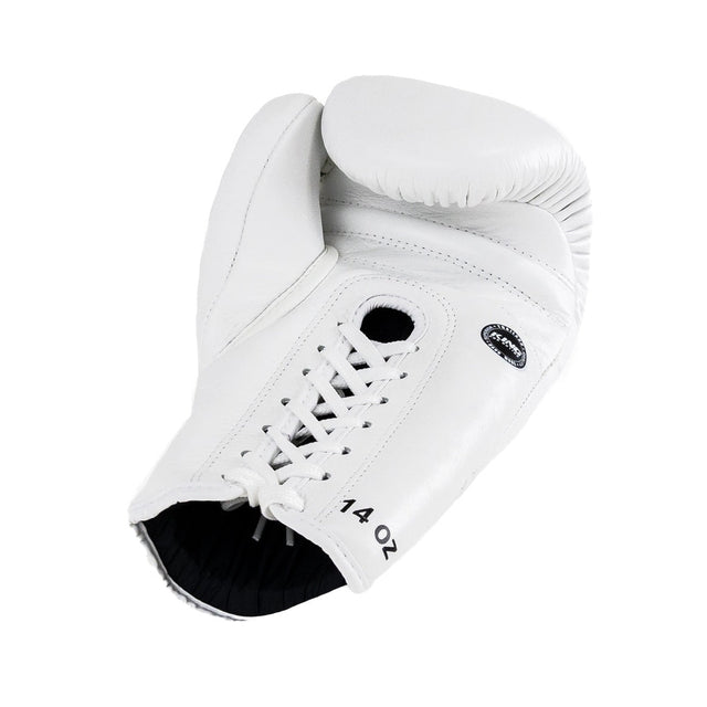 King Pro Boxing Boxhandschuhe XK mit Schnürverschluss – Weiss/Gold