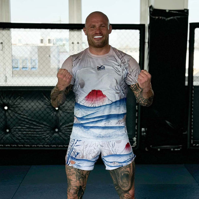 Phantom Athletics MMA Shorts FUSION-R Japan - Beige/Blau/Rot