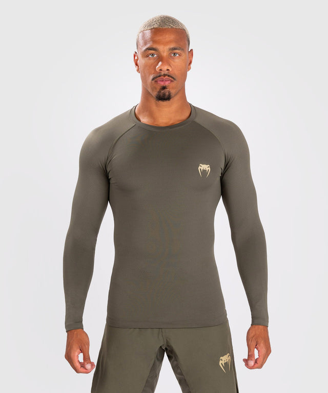 Venum Rashguard Contender Lange Ärmel - Khaki Grün