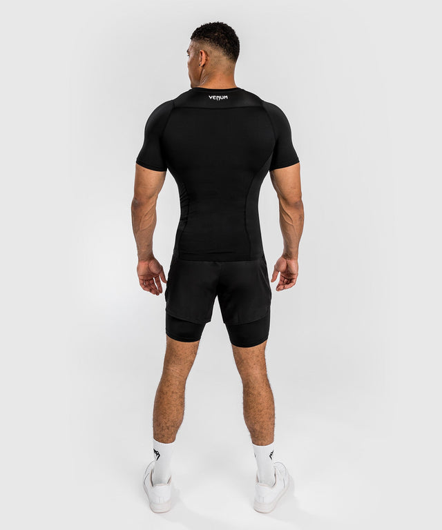 Venum Rashguard Attack Kurze Ärmel - Schwarz/Grau
