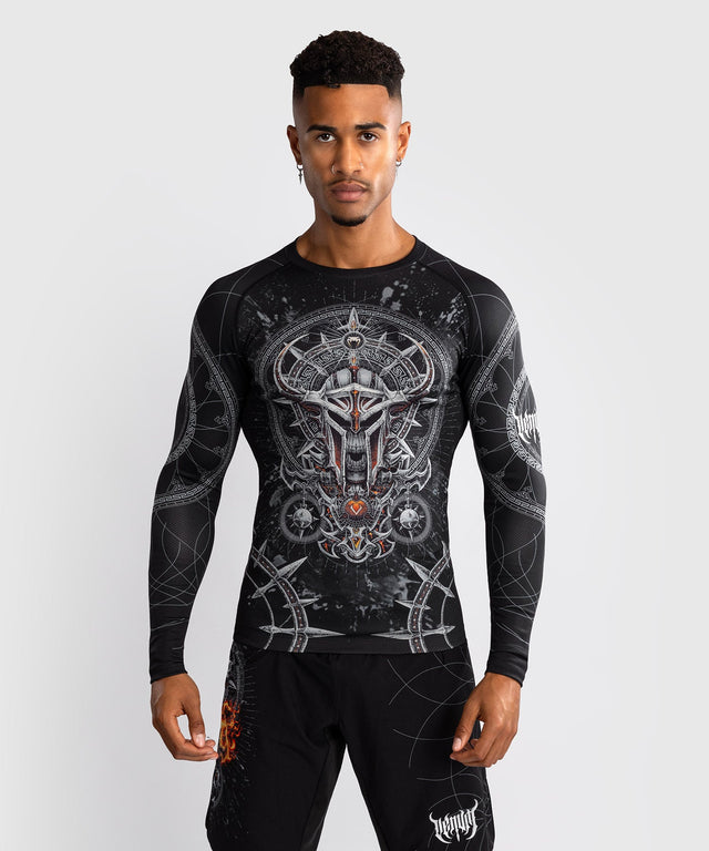 Venum Rashguard Gladiator 5.0 Langarm - Schwarz/Silber