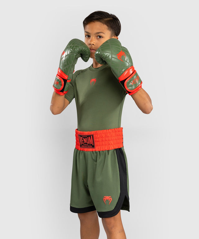 Venum Boxhosen Classic Kids - Armeegrün/Orange