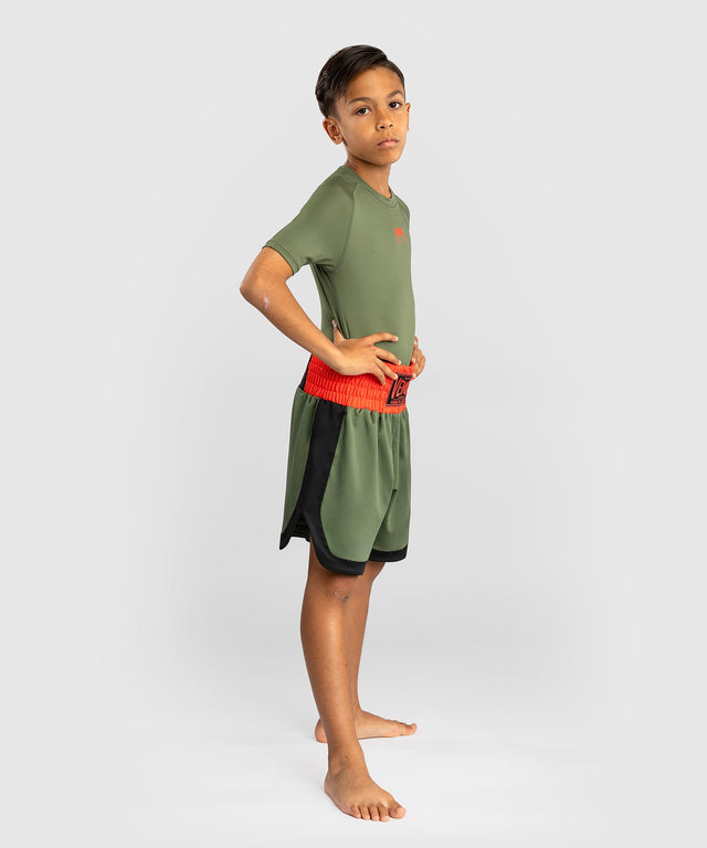 Venum Boxhosen Classic Kids - Armeegrün/Orange