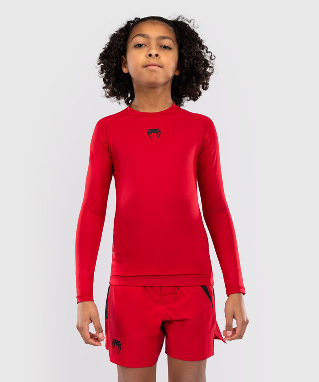 Venum Rashguard Langarm Contender Kinder - Rot