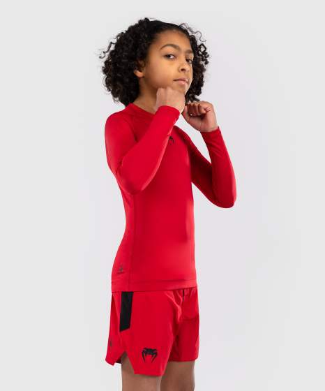 Venum Rashguard Langarm Contender Kinder - Rot