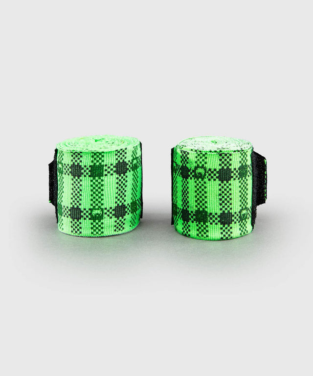 Venum Boxbandagen Tartan – Neongrün