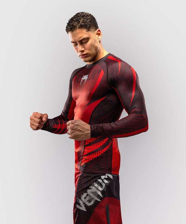 Venum Rashguard Galactic 3.0 Lange Ärmel - Rot/Silber