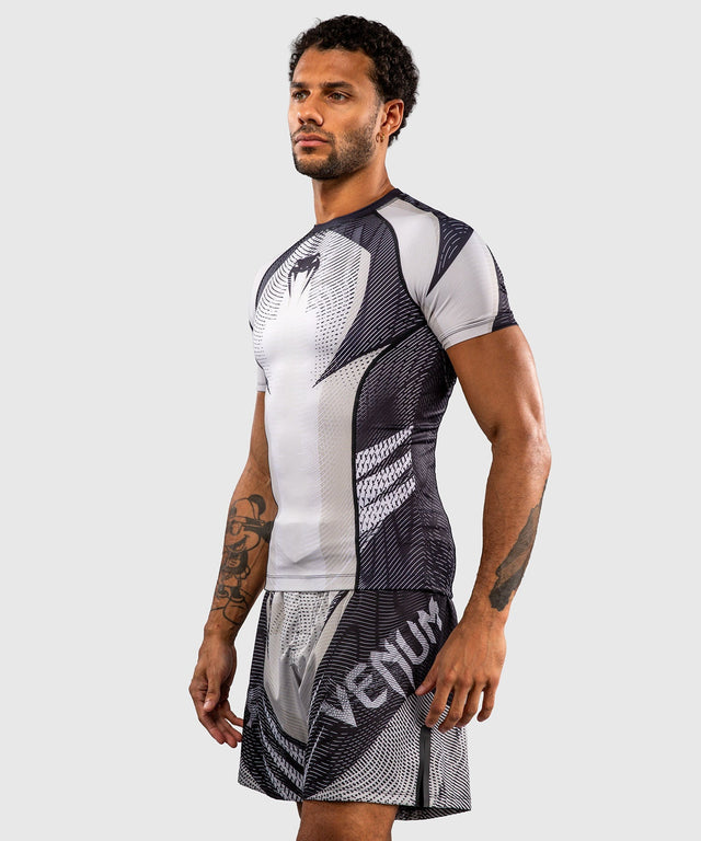 Venum Rashguard Galactic 3.0 Kurzarm - Offwhite/Schwarz