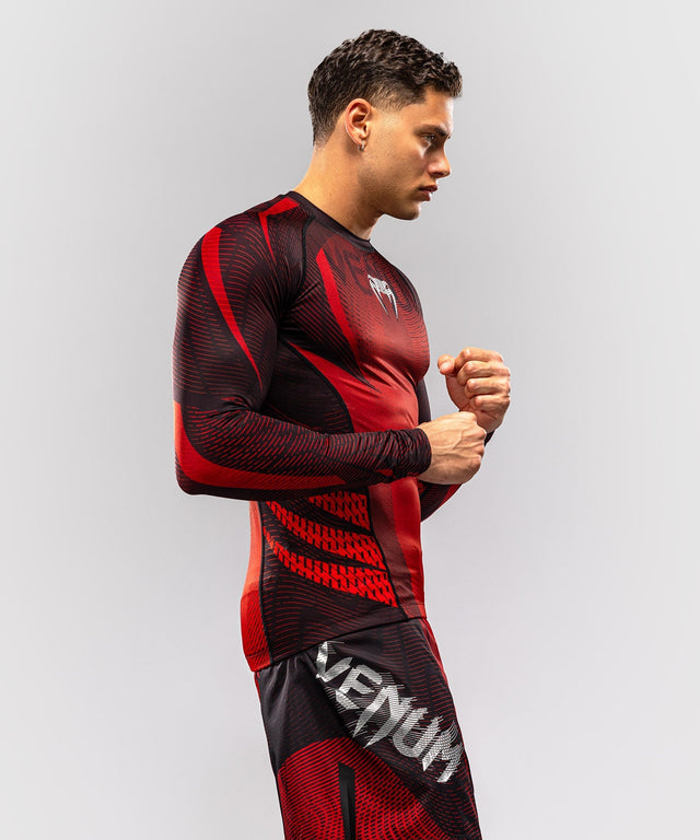 Venum Rashguard Galactic 3.0 Lange Ärmel - Rot/Silber