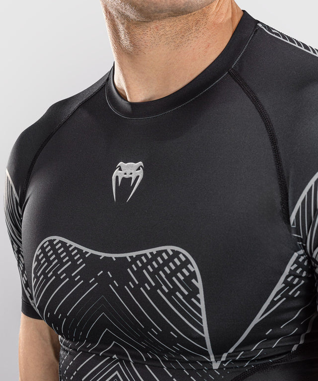 Venum Rashguard Midnight Fury Kurzarm - Schwarz/Grau/Silber