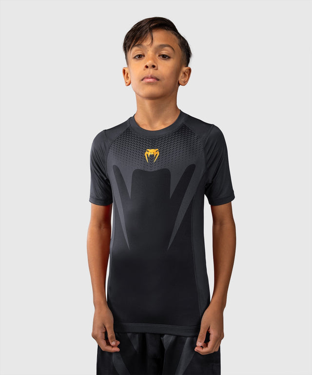 Venum Rashguard Attack Kurzarm Kinder - Schwarz/Gold