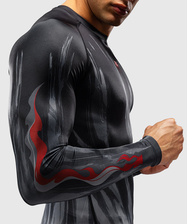 Venum Rashguard Demon Lange Ärmel - Schwarz/Grau
