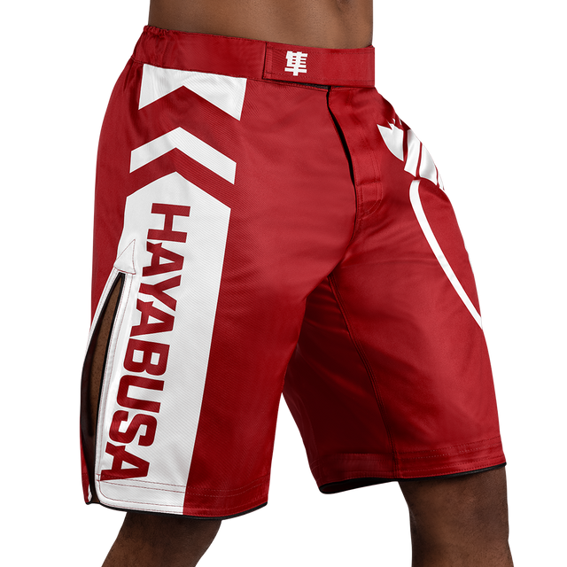Hayabusa MMA-Shorts Icon Lang - Rot/Weiss