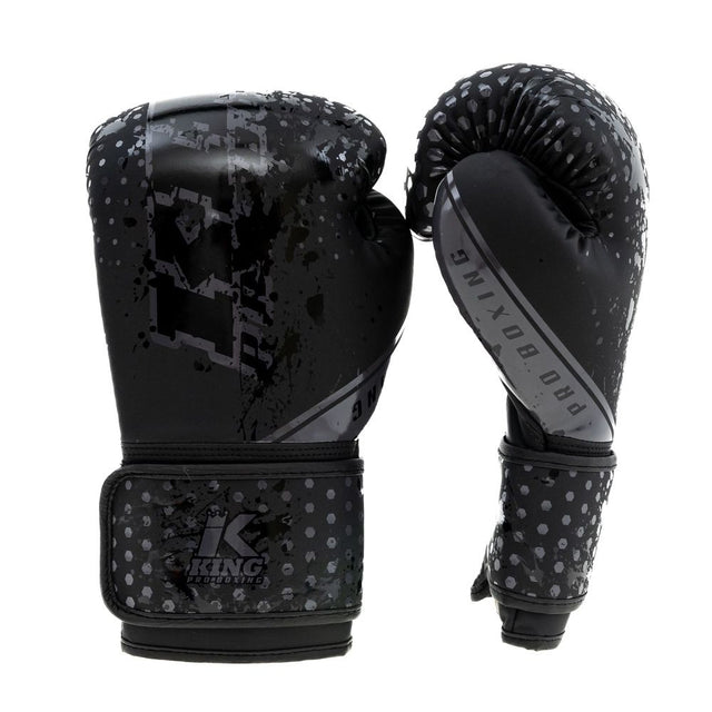 King Boxhandschuhe Kids Hexagon - Schwarz/Schwarz