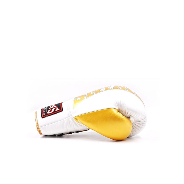 Twins Boxhandschuhe BGVLL8 mit Schnürverschluss - Weiß/Gold