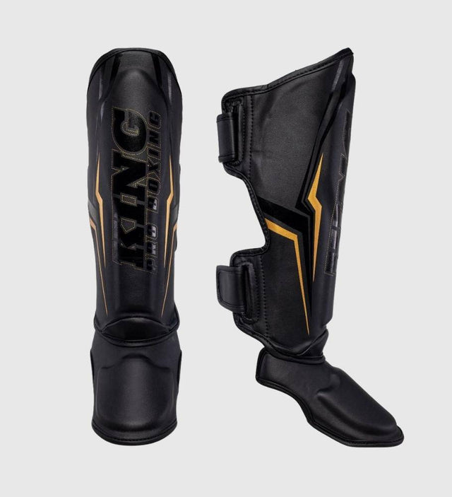 King Kickboks Scheenbeschermers Thor - Zwart/Goud - The Fight Company Deutschland