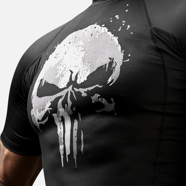Hayabusa Rashguard Marvel The Punisher Kurzarm - Schwarz