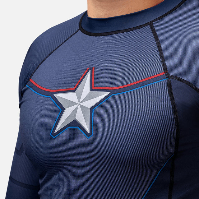 Marvel Rashguard Captain America Lange Ärmel - Blau