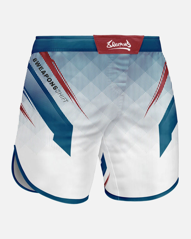 8 WEAPONS MMA-Shorts Shift - Weiß/Navy/Rot