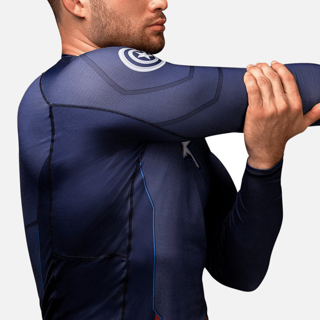 Marvel Rashguard Captain America Lange Ärmel - Blau
