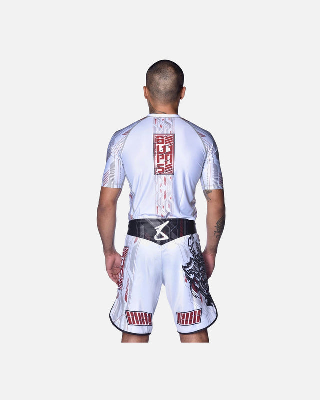 8 WEAPONS MMA Shorts Samurai 2.0 - Weiß/Rot
