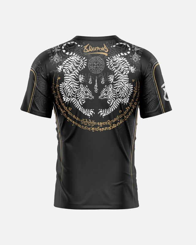 8 WEAPONS T-Shirt Funktionell Tiger Yant - Schwarz/Gelb