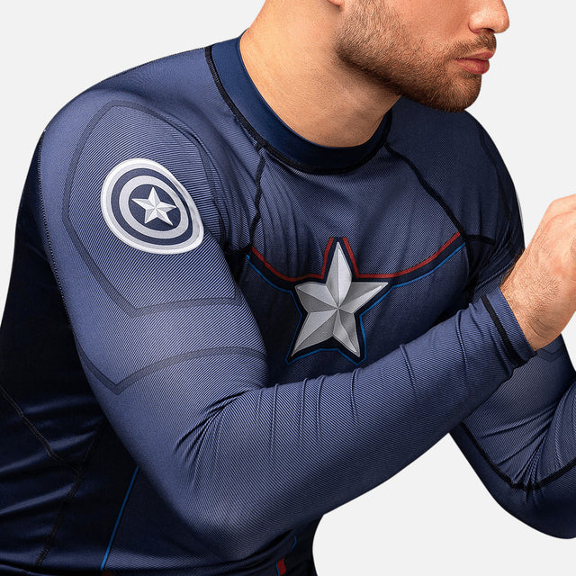 Marvel Rashguard Captain America Lange Ärmel - Blau