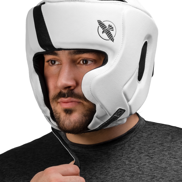 Hayabusa Kopfschutz T3 mit Wangenschutz - Weiss/Schwarz