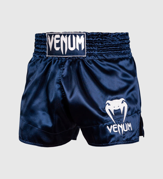 Venum Muay Thai Shorts Classic - Dunkelblau/Weiss - The Fight Company