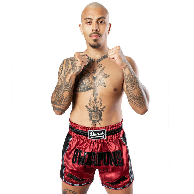 8 WEAPONS Muay-Thai-Shorts Carbon - Rot