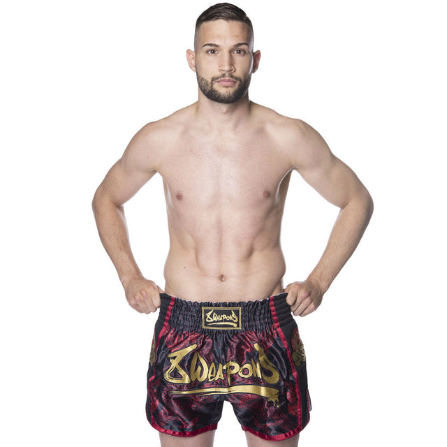 8 WEAPONS Muay-Thai-Shorts Naga - Schwarz/Rot