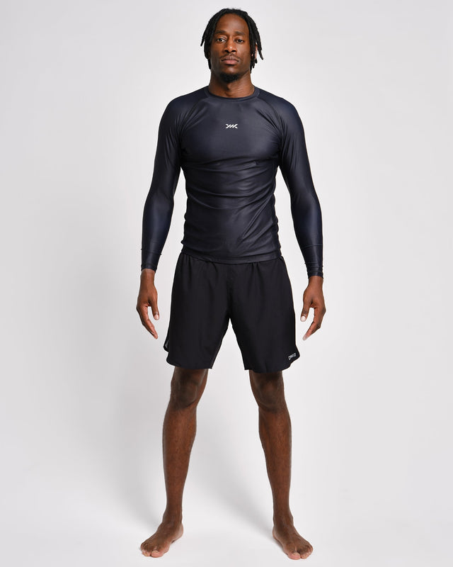 Caged Rashguard Tactical Langarm - Schwarz